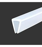 Clear Rubber Edge Trim, U Channel Silicone Rubber Edge Trim, 1/4" Slot, Fit for 7/32"-9/32", Whit...