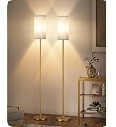 GOEBLESON 2Pack Floor Lamp, Pole Lamp with Foot Switch, Modern Standing Lampshade, Minimalist Fre...