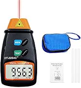 Digital Laser Tachometer, AIOMEST Non-Contact RPM Meter Speedometer, Photo Tach Tester Measuring ...