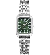 Avaner Women's Silver Square Watches: Ladies Stainless Steel Easy Reader Analog Quartz Classic El...
