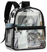 Fammart Clear Backpack Stadium Approved 12x6x12 - Kids & Small Adult Transparent Backpack for Sch...