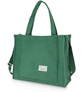 UERRUAM Corduroy Tote Bag for Women Work Crossbody Purse for Everyday,College,Travel,Lightweight ...