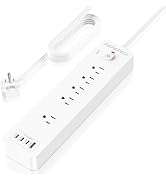 P&P&P&St Surge Protector Power Strip with USB, Wall Mount Outlet Extender, 5Outlets + 4USB Ports ...
