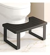 Wood Squatting Toilet Stool, Wooden Potty Foot Stool Squat, 7 Inch Bamboo Poop Step Stool for Toi...