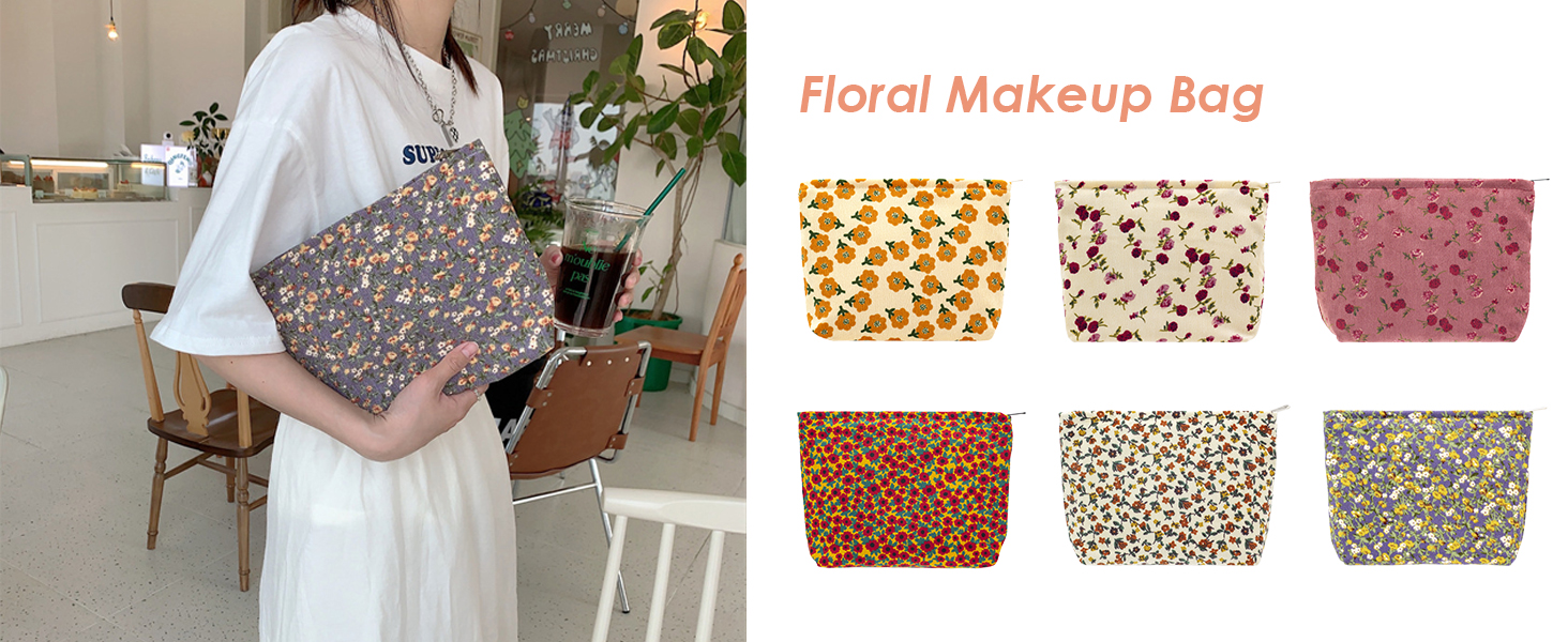 floral makeup bag