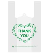 LazyMe Thank You T Shirt Bags Plastic Grocery Bags White Sturdy Handled Merchandise Bags,Standard...