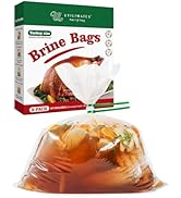 UTILIMATES Turkey Brine Bag for 15 20 25 lbs up to 30 lbs, 3 Brining Bags For Turkey, 24"x24" Gus...