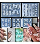 5Pcs 3D Cake Piping Gel Nail Art Mold Arts Resin Strawberry Cream Flower Molds for Accessories Su...