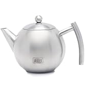 Venoly Stainless Steel Tea Pot With Removable Infuser For Loose Leaf and Tea Bags, Hot Water Fast...