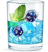 LIIGEMI Whiskey Glasses with Polyhedral dices Embedded, Unique Handmade Design, Rocks Glass 10oz,...