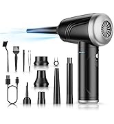 Compressed Air Duster, BANKKY 11-in-1 Cordless Keyboard Cleaner for Office, 120000RPM Electric Ai...