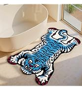 Naoloture Cute Tibetan Tiger Bath Mat Bathroom Area Rug 2x3.3ft, Ultra Soft Plush Tufted Cool Ani...