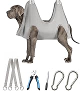 Kkiimatt Dog Grooming Hammock Harness,XXX-Large Silver Grey Grooming Sling for Giant Dogs,Dog Han...