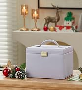 Vlando Lockable Jewelry Box Organizer with Key, 3-Drawer Jewelry Tray for Necklaces Earrings Ring...