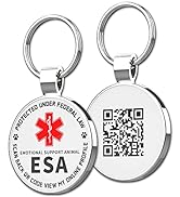 MYLUCKYTAG QR Code ESA Emotional Support Dog ID Tag - Pet Online Profile - Scan QR Receive Instan...