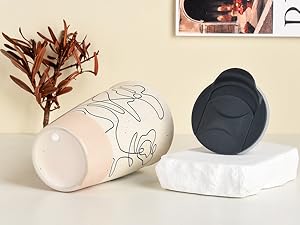 ceramic coffee mug with lid marble travel mug insulated mug to go reusable double wall porcelain
