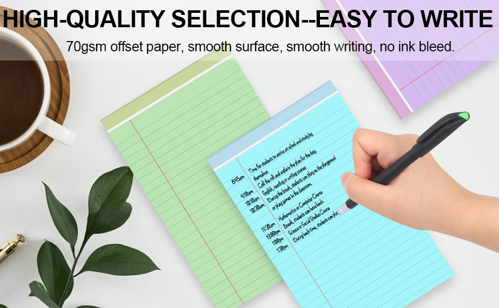 Small Legal Pads 5x8 Colorful, Narrow Ruled Small Note Pads 5x8