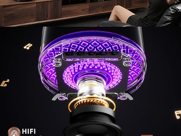 Bluetooth Speaker with HD Sound and Lights, Portable Wireless, Long-lasting battery life, TWS