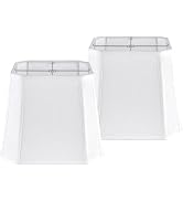 GO&SO 2 Pack White Linen Lamp Shades Square Cut Corners, 10