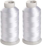 Simthread 2 Huge Spools White Bobbin Fill Thread 60WT for Embroidery Machine and and Sewing Machi...