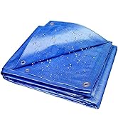 Windscreen4less 5' x 7' General Multiple Purpose 5 Mil Waterproof Blue Poly Tarp