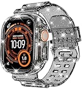 DABAOZA Compatible for Clear Apple Watch Band with Bumper Case 49mm 46mm 45mm 44mm 42mm 41mm 40mm...