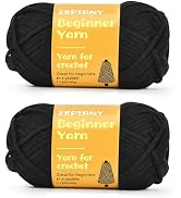 Crochet Yarn for Crocheting & Knitting, Soft Cotton Yarn for Beginners Easy-to-See Stitches, Wors...