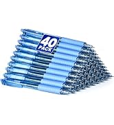 Sooez 40 Pack Bulk Pens Ballpoint, Smooth Writing Pens with Soft Grip | Retractable Blue Ink Pens...