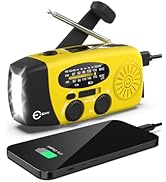 Esky Emergency Hand Crank Radio with 3 LED Flashlight, AM/FM/NOAA Portable Weather Radio with 200...