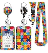 Autism Awareness ID Badge Holder with Breakaway Lanyard, Fashionable Lanyards for ID Badges Women...