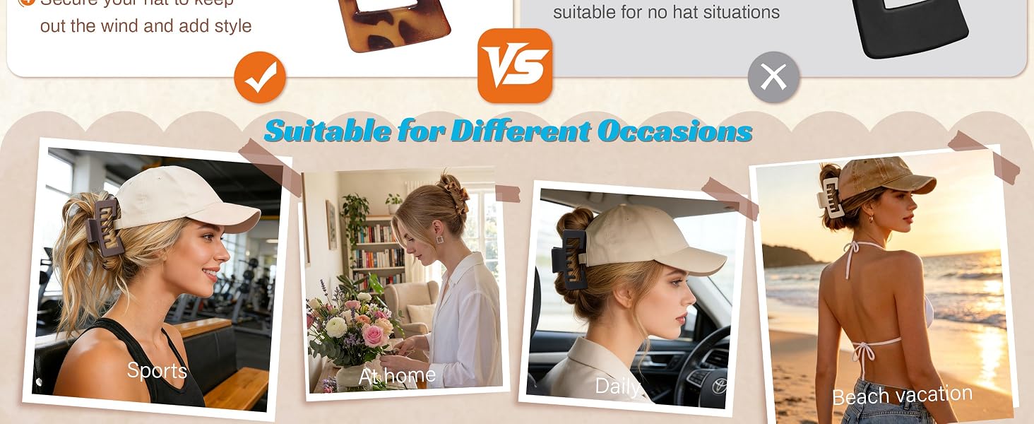 hat friendly claw clip claw clip for baseball cap trucker hat claw clip claw clip hair clips y2k