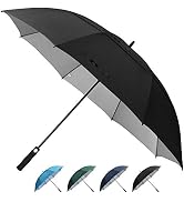 Prospo 68 Inch Extra Large Golf Umbrella, Double Canopy Automatic Open Sun Rain Stick Umbrellas, ...