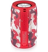 Musibaby M68 Bluetooth Speaker, 12W, IPX5, FM, USB AUX, Camo Red | Portable 12W speaker for outdo...