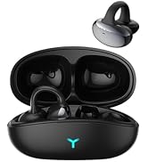Open Ear Clip Headphones, Bluetooth 5.3 Wireless Earbuds 12H Playtime, DT5.0 Leakproof Stereo Bas...