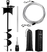 Snagle Paw Lock-Cap Dog Tie Out Cable & Stake - 30ft Heavy Duty Dog Cable, 360° Swivel No Tangle ...