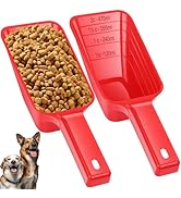 2 Cup Dog Food Scoop(2 Pack), Plastic Pet Food Scoop with Measuring Lines for Accurate Pet Food P...