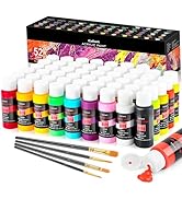 Caliart 52 Colors Acrylic Paint, Art Craft Paint Set for Adults Artists Painters, Canvas Rock Woo...