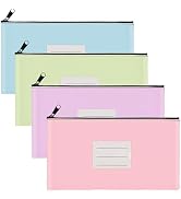 4-Pack Bank Deposit Money Bags with Zipper, 11.2 x 6.1 Inches, PU Leather Cash Pouches with Label...