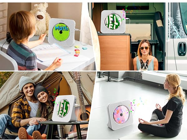 Portable CD player for kids learning, travel camping, outdoor yoga and meditation at home