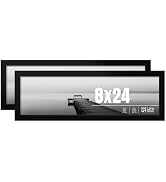 LaVie Home 8x24 Picture Frame 2 pack, Display Pictures 8 x 24 Panoramic Frame, 8x24 Black Photo F...