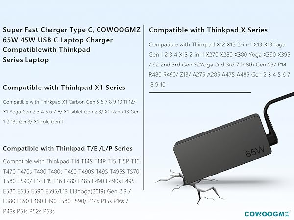 65W USB C Laptop Charger