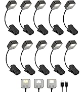 10 Pack Rechargeable Book Lights for Reading at Night in Bed, LED Book Light with Memory Function...