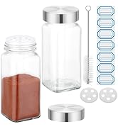 Segarty 4oz Glass Spices Jars with Stainless Steel Shaker Lids, 2 Pack 120ml Spice Containers, Sq...