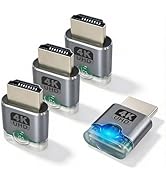 Herfair 4Pack HDMI Dummy Plug EDID Emulator Virtual Monitor Emulator HDMI Headless Adapter for Re...
