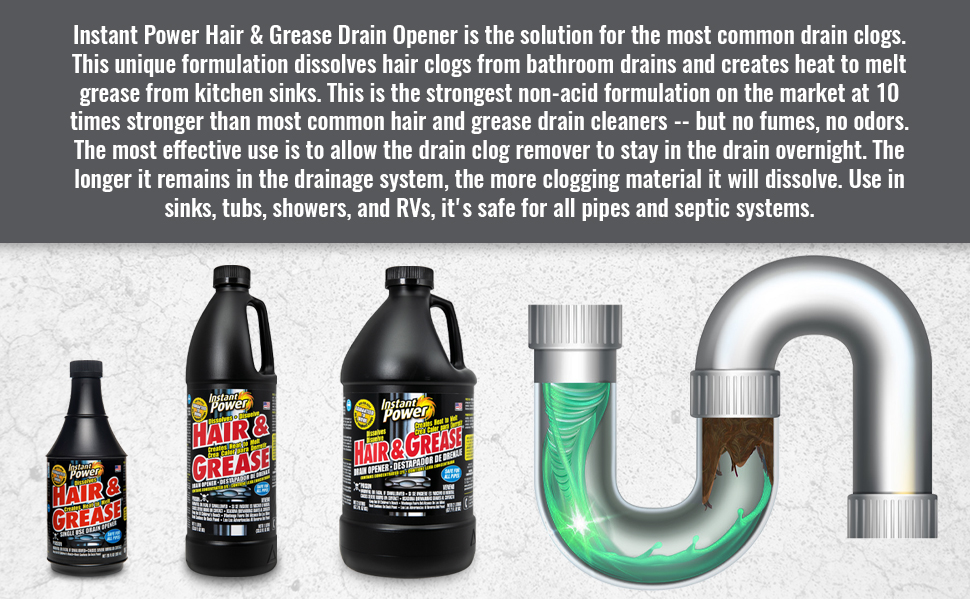 Instant Power Hair & Grease Drain Opener