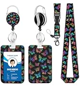 Butterfly Badge Holder Lanyard ID Card Holders Detachable Name Tag Clips Cute Funny Nurse Teacher...