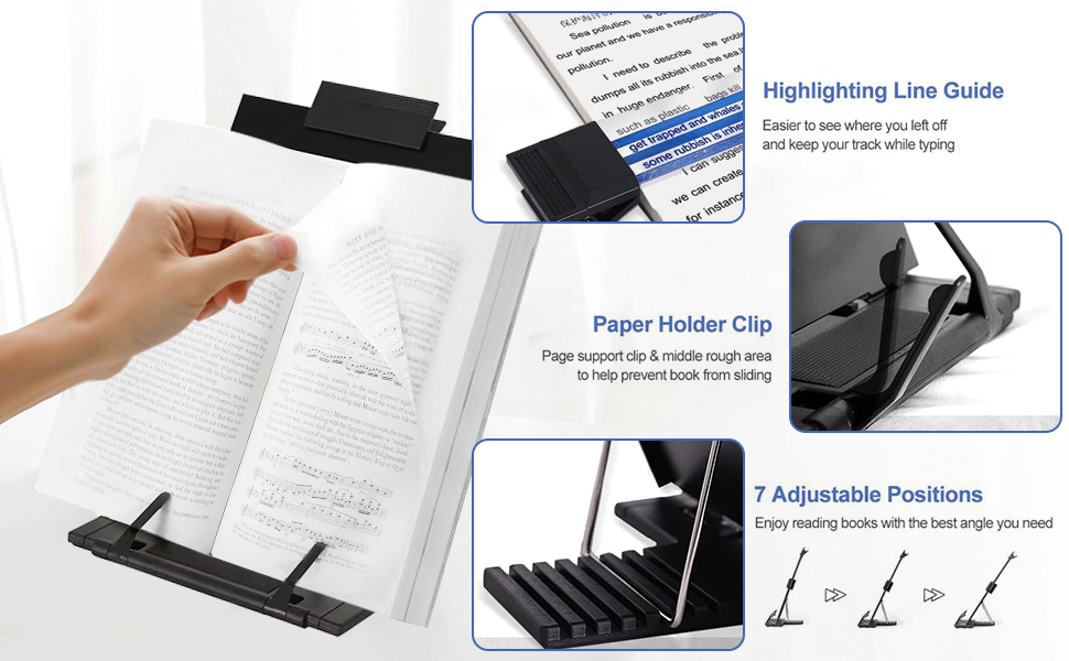 Desktop Document Holder Stand with 7 Adjustable Positions