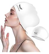 AzureWings Large Swim Cap for Women Men, Swimming Caps for Long Hair Adults Youths,Silicone Swim ...