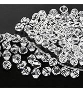 Dowarm 1000PCS Crystal Bicone Beads 4mm, Bulk Small Faceted Bicone Glass Beads for Jewelry Making...