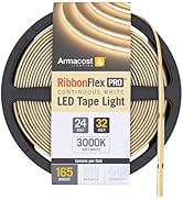 Armacost Lighting RibbonFlex Pro 24V White COB LED Strip Light Tape 3000K, 165 Lumens/Ft, 10M 171250
